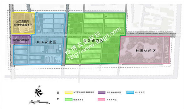 绿地古溪现代农业产业园空间布局图